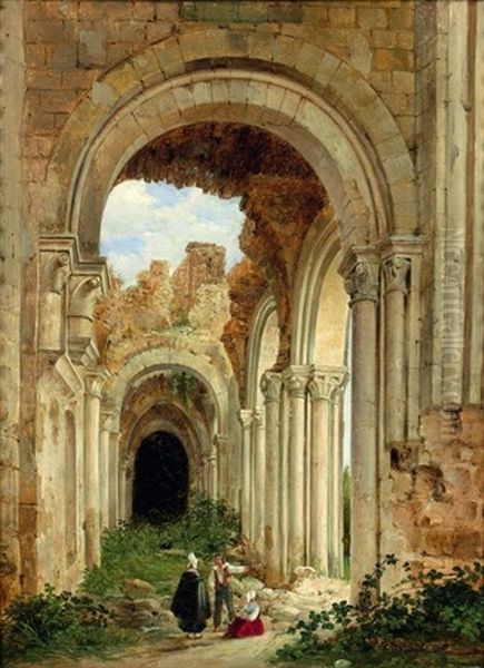 Ruines Animees De Personnages Oil Painting by Charles Caius Renoux