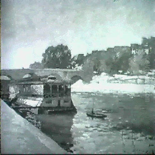 Le Pont Marie Oil Painting by Jules Ernest Renoux