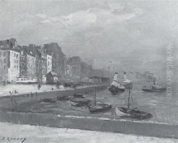 Le Havre, Quai De Southampton Oil Painting by Jules Ernest Renoux