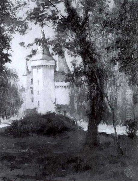 Chateau De Cherans-dordogne Oil Painting by Jules Ernest Renoux