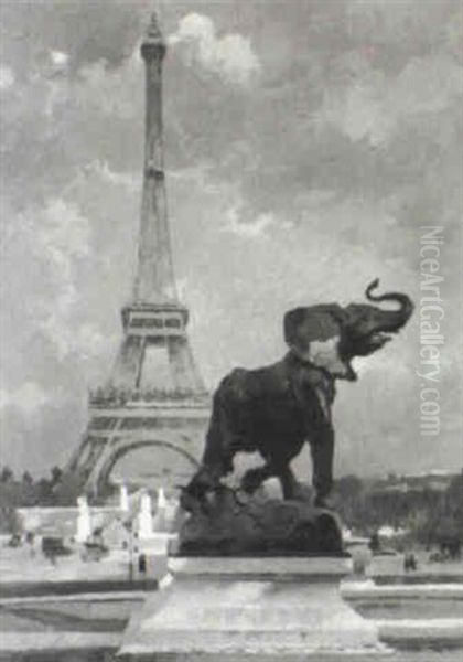 La Tour Eiffel Oil Painting by Jules Ernest Renoux