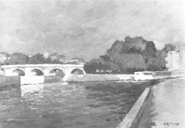 Le Pont Neuf Oil Painting by Jules Ernest Renoux