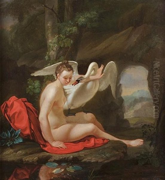 Leda And The Swan Oil Painting by Arnout Rentinck