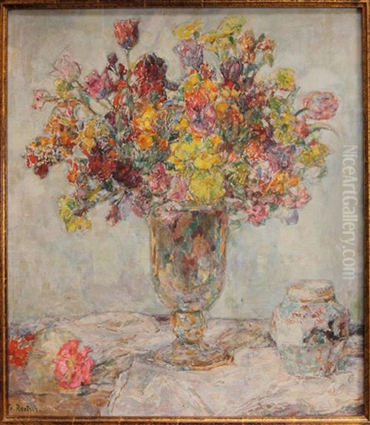 Stilleben Mit Blumenstraus Oil Painting by Friedrich Rentsch