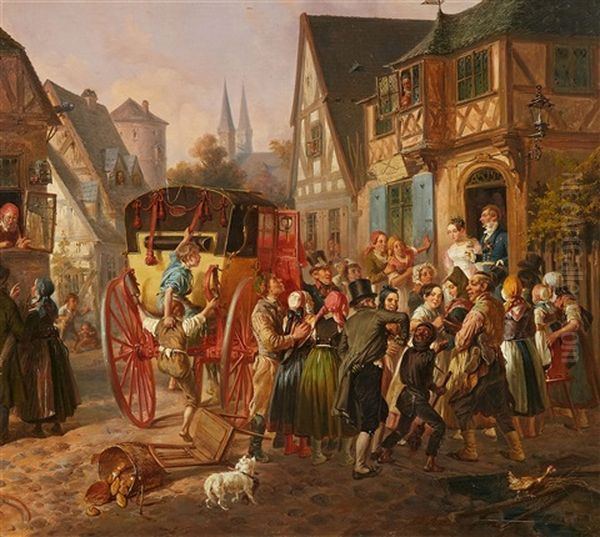 The Wedding Procession Oil Painting by August von Rentzell