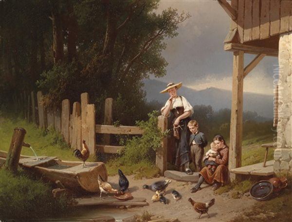 Gemutlich Ist Beisammensein Oil Painting by August von Rentzell