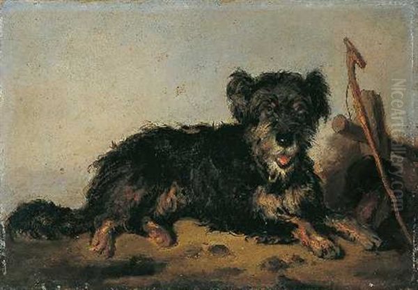 Liegender Hund Oil Painting by August von Rentzell