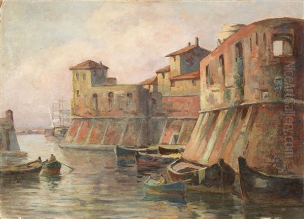 Fortezza Vecchia - Livorno Oil Painting by Renuccio Renucci