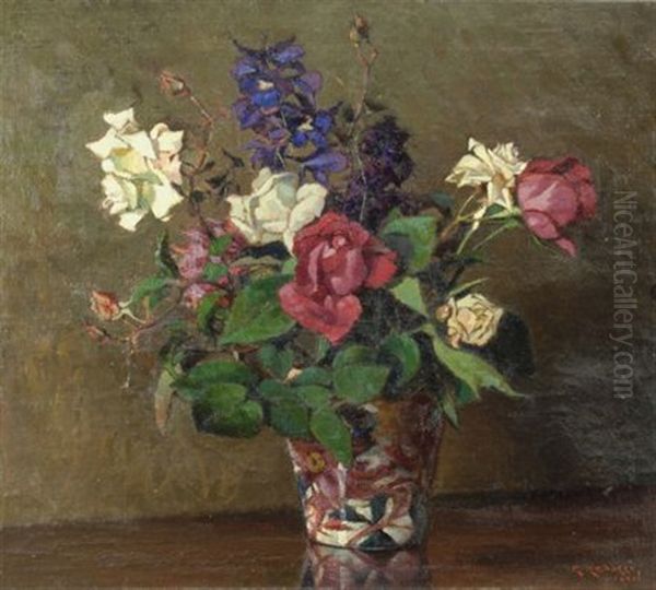 Rose Nel Vaso Oil Painting by Renuccio Renucci