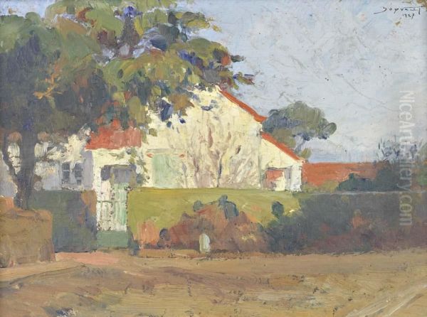 Vista De Casa E Muro Oil Painting by Carlos Bonvalot