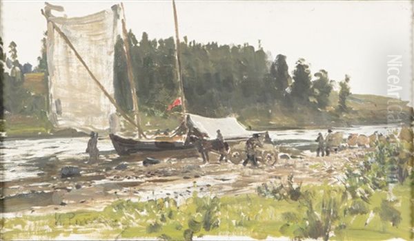 River Oil Painting by Ilya Repin