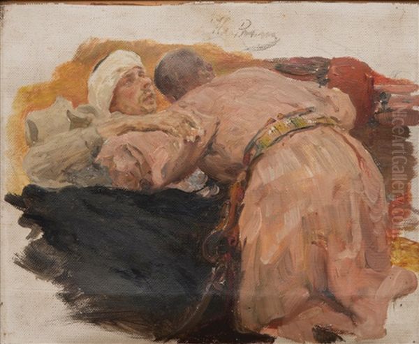 Sketch To The 'black Sea Freemen' Oil Painting by Ilya Repin