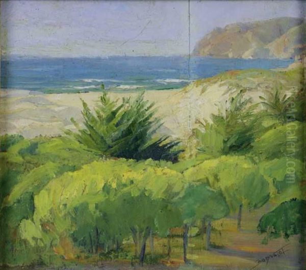 Vista Da Praia Do Abano E O Guincho Oil Painting by Carlos Bonvalot