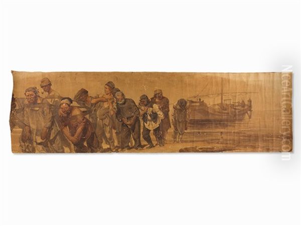 Barge Haulers Oil Painting by Ilya Repin