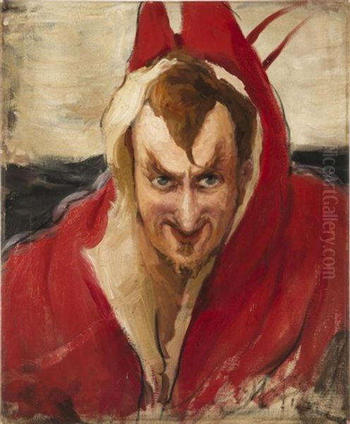 Portrait Of G. G. Ge As 'mephistopheles' by Ilya Repin