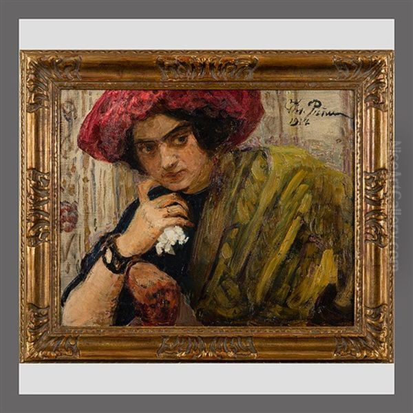 Portrait Of Isaak Brodsky's Sister Oil Painting by Ilya Repin