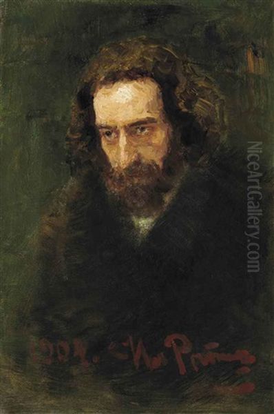 Portrait Of Pavel Blaramberg (1841-1907) by Ilya Repin