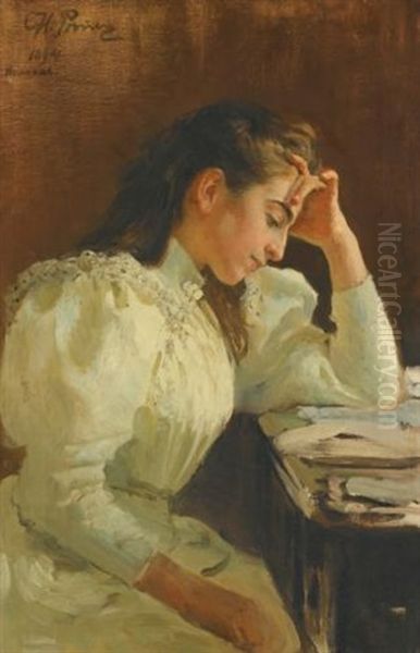 Portrait Of A Neapolitan Girl Oil Painting by Ilya Repin