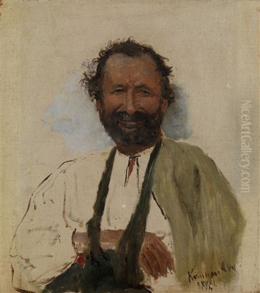 Portrait Of A Man With His Arm In A Sling Oil Painting by Ilya Repin