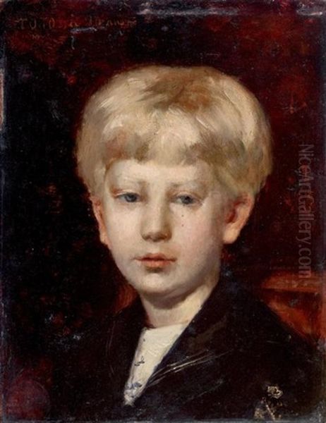 Portrait D'anatole Sovtchivko Dit Toto Oil Painting by Ilya Repin