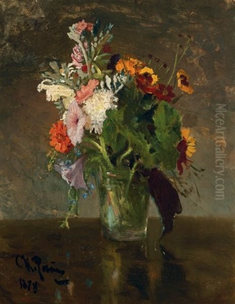 A Bouquet Of Flowers Oil Painting by Ilya Repin