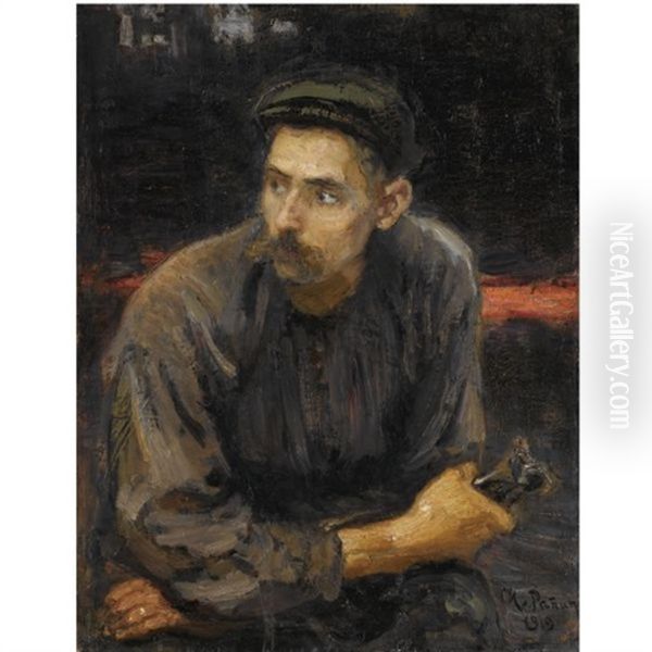 Portrait Of A Worker Oil Painting by Ilya Repin