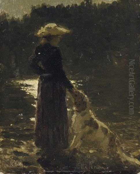 Vera And Pegase Oil Painting by Ilya Repin