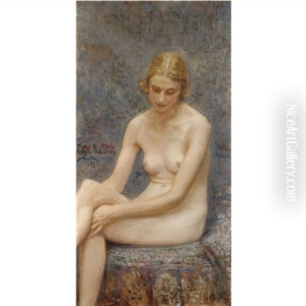 Seated Nude Oil Painting by Ilya Repin