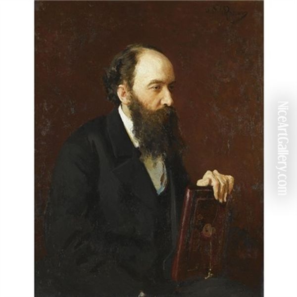 Portrait Of Mstislav Victorovich Prakhov Oil Painting by Ilya Repin