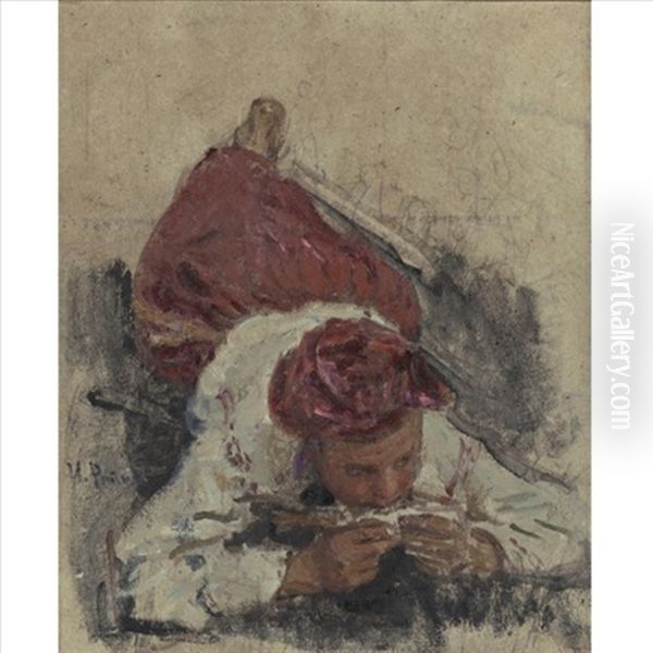 Lying Figure Oil Painting by Ilya Repin