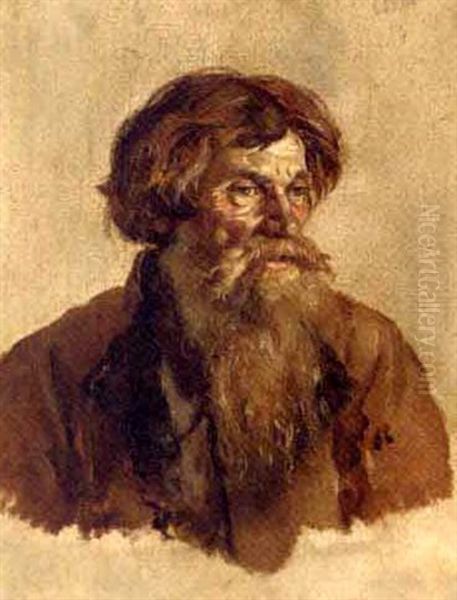 Portrait Of An Old Man Oil Painting by Ilya Repin