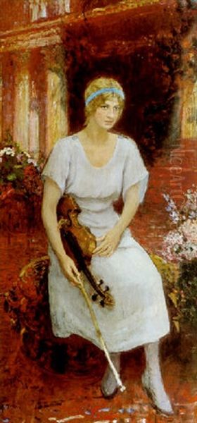 Violinisten Hansen Oil Painting by Ilya Repin