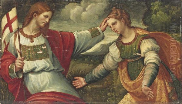 Noli Me Tangere Oil Painting by Alessandro Bonvicino (Moretto da Brescia)