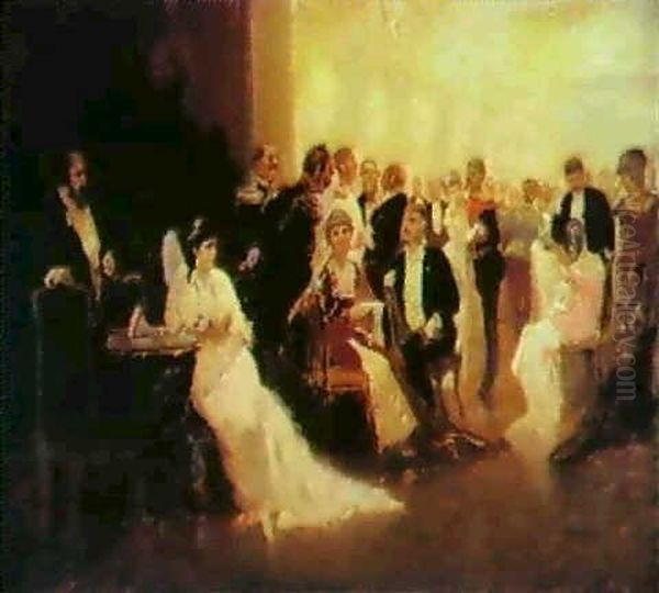 Ballroom Scene Oil Painting by Ilya Repin