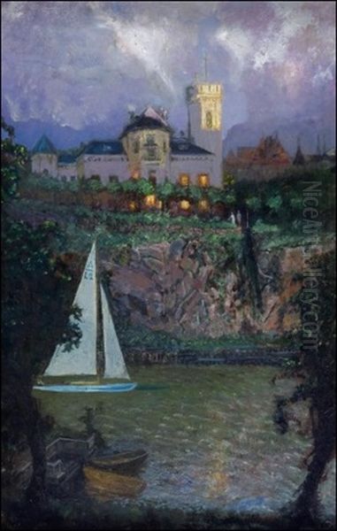 Luodosta-kaivopuistoon - Fran Klippan Till Brunnsparken Oil Painting by Yuri Il'ich Repin