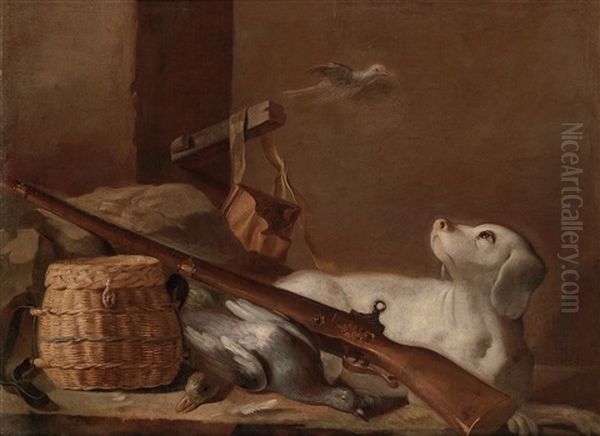 Jagdstillleben Mit Einem Hund Oil Painting by Arcangelo Resani