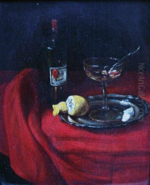 Nature Morte A L'absinthe Oil Painting by Francois Bonvin