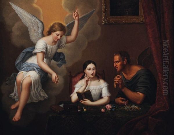 La Tentation Oil Painting by Benoist Benjamin Bonvoisin