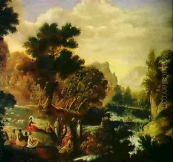 Landschaft Mit Der Predigt Johannes Des Taufers Oil Painting by Pandolfo Reschi