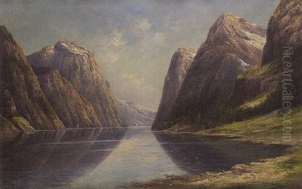 The Tanafjord At Norway Oil Painting by Theodor Ludwig Adam Restorff