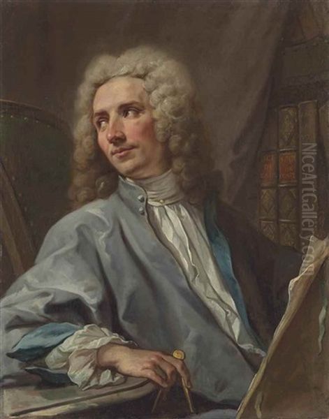 Portrait Of Pierre Vigne, Called Vigne De Vigny (1690-1772), Half-length Oil Painting by Jean Restout the Younger