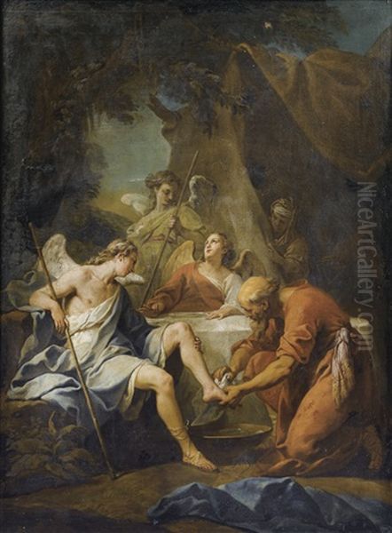 Abraham Et Les Trois Anges by Jean Restout the Younger