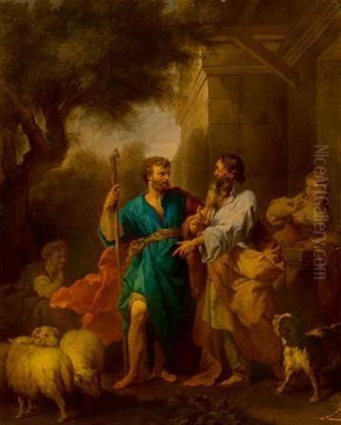 Jacob Et Laban Oil Painting by Jean Restout the Younger