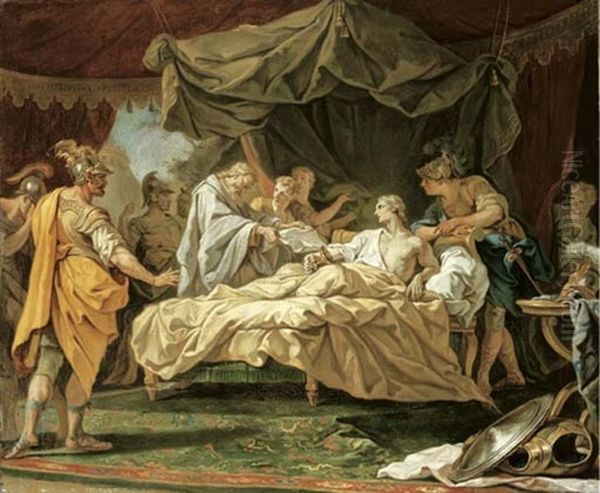 The Death Of Alexander The Great Oil Painting by Jean Restout the Younger