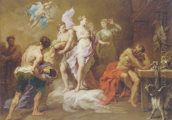 Venus Ordering Arms From Vulcan For Aeneas Oil Painting by Jean Restout the Younger