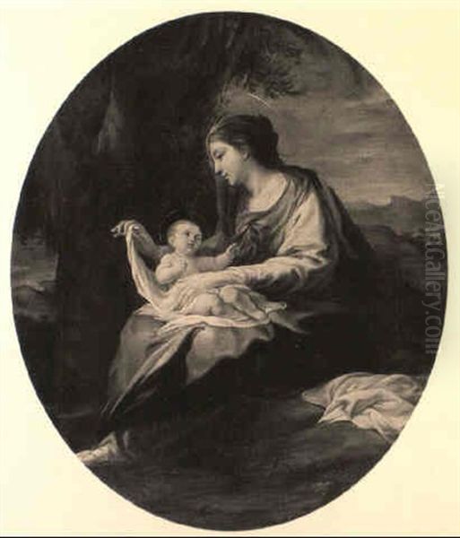 The Madonna And Child Oil Painting by Jean Restout the Younger