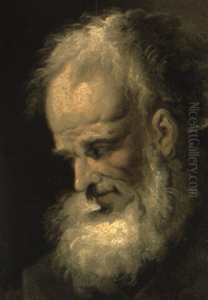 A Bearded Man, Head And Shoulders Oil Painting by Jean Restout the Younger