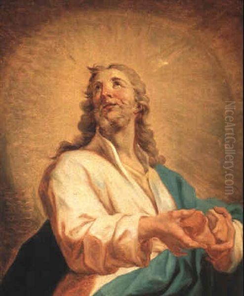 Le Christ Rompant Le Pain Oil Painting by Jean Restout the Younger