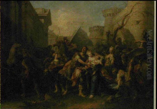 Les Adieux D'hector Et D'andromaque Oil Painting by Jean Restout the Younger