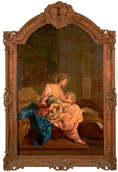 Vierge A L'enfant Oil Painting by Eustache Restout